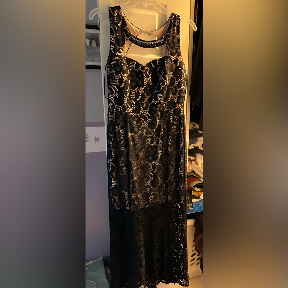 Blue lace dress